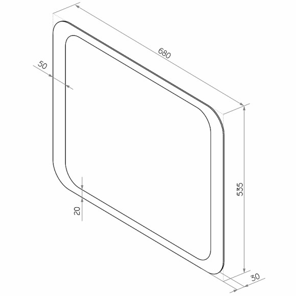 Зеркало Континент Калипсо Люкс 680х535 ЗЛП152 с подсветкой с механическим выключателем