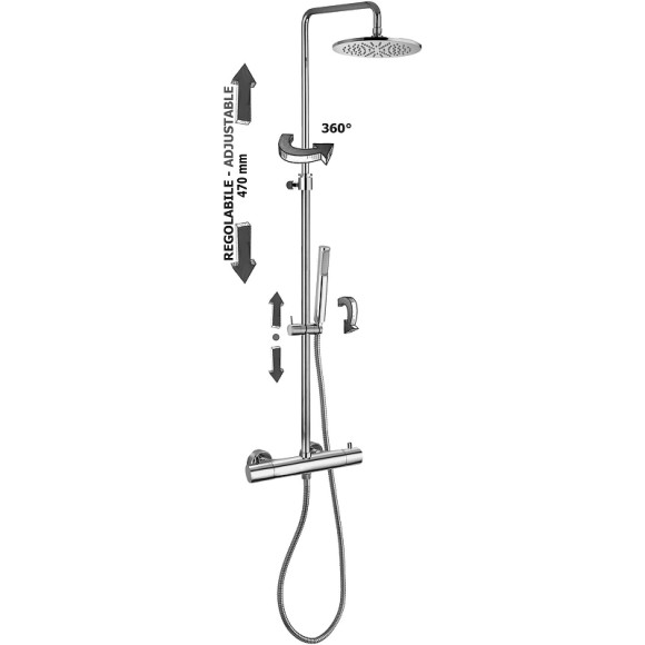 Душевая система Paffoni Mini Birillo ZCOL638KLIQCR с термостатом Хром Душевая система Paffoni Mini Birillo ZCOL638KLIQCR с термостатом Хром