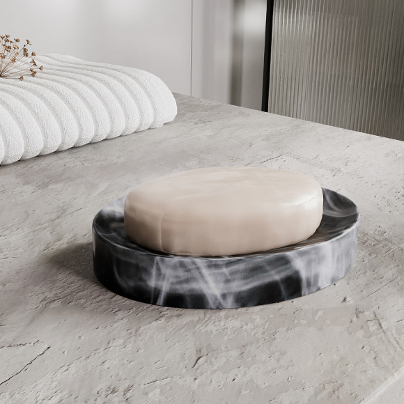 Мыльница WasserKRAFT Neime K-1929 Черная Белая Мыльница WasserKRAFT Neime K-1929 Черная Белая