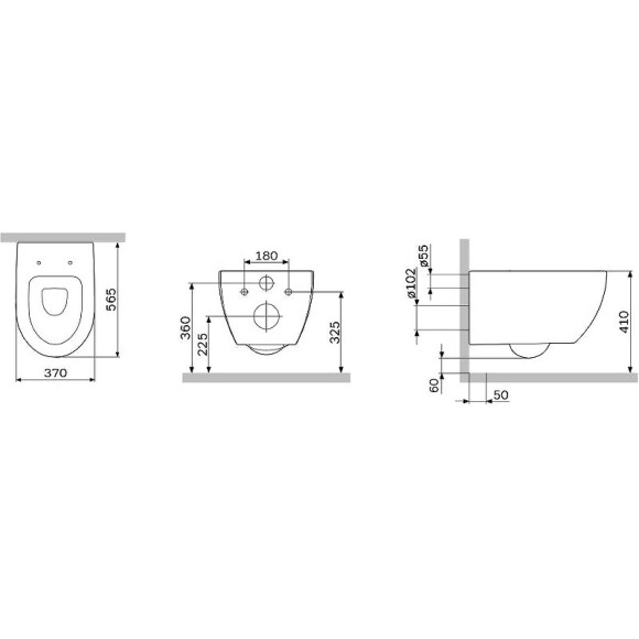 Унитаз AM.PM Awe C111700WH подвесной без сиденья