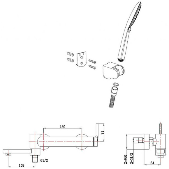 Смеситель для ванны BelBagno Etna ETN-SET-VDH-IN Сатин Смеситель для ванны BelBagno Etna ETN-SET-VDH-IN Сатин