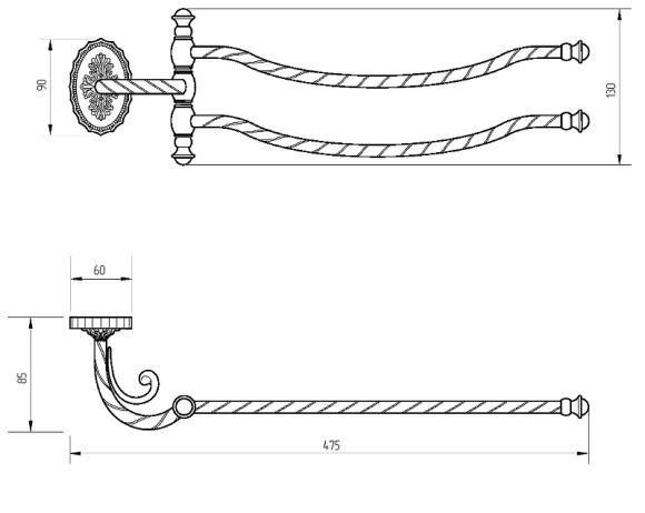 Полотенцедержатель Migliore Edera 16925 поворотный Хром Полотенцедержатель Migliore Edera 16925 поворотный Хром