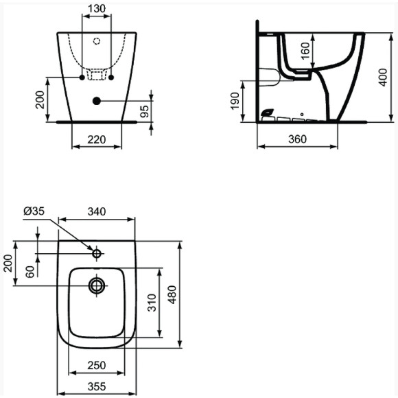 Биде Ideal Standard I.Life S T459501 Евробелое