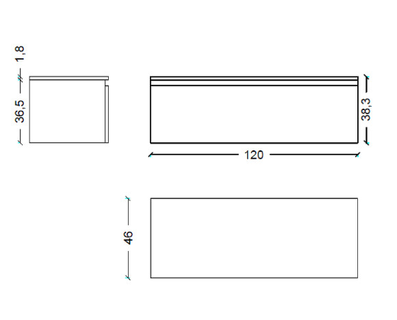 Тумба Boheme Armadi Art Flat Vallessi Uno-S 120 897-120-A glossy подвесная Антрацит глянец