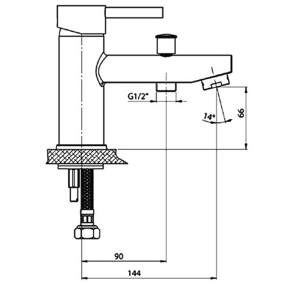 Смеситель на борт ванны GPD Espina MTK70 Хром