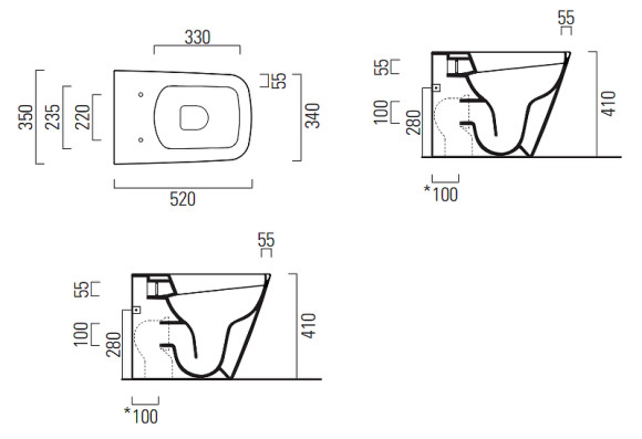 Унитаз GSI Nubes 961011 приставной без сиденья Унитаз GSI Nubes 961011 приставной без сиденья