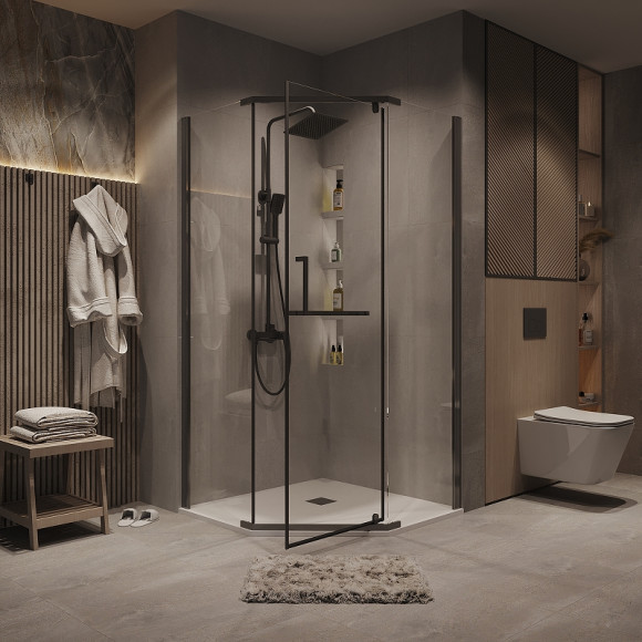 Душевой уголок Grossman Pragma 100х100 302.K33.03.1010.42.00 профиль Графит сатин стекло прозрачное Душевой уголок Grossman Pragma 100х100 302.K33.03.1010.42.00 профиль Графит сатин стекло прозрачное