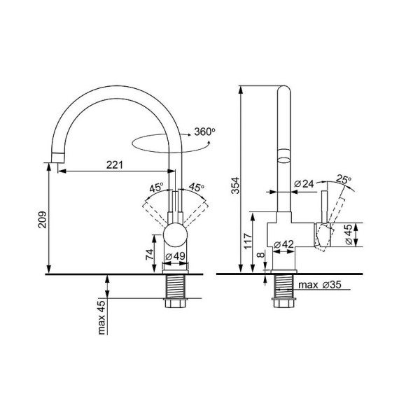 Смеситель для кухни Ulgran Quartz UQ-021-05 Бетон