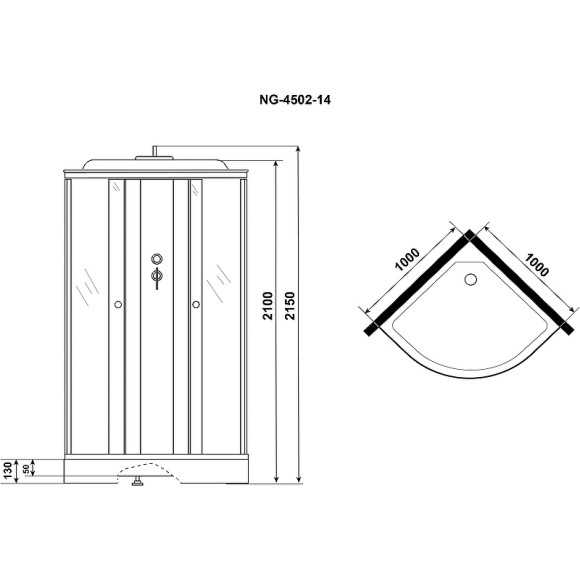 Душевая кабина Niagara Eco 100x100 E100/13/TN без гидромассажа Душевая кабина Niagara Eco 100x100 E100/13/TN без гидромассажа