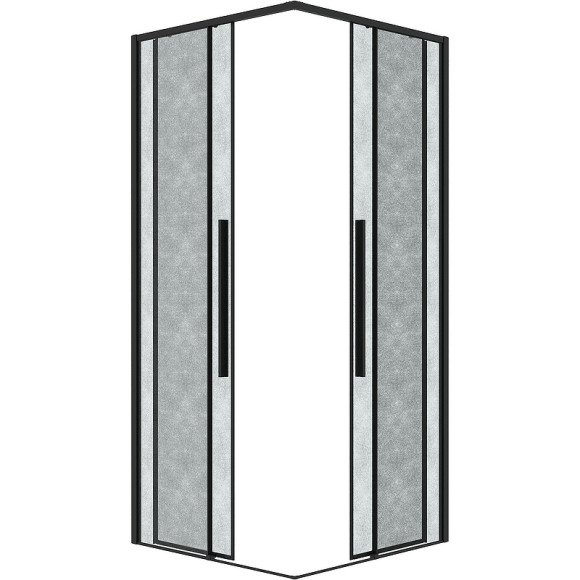 Душевой уголок Grossman Galaxy 80х80 300.K33.01.8080.21.02 профиль Черный матовый стекло шиншилла Душевой уголок Grossman Galaxy 80х80 300.K33.01.8080.21.02 профиль Черный матовый стекло шиншилла