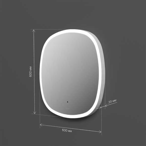 Зеркало AM.PM Func 60 M8FMOX0601WGS с подсветкой с ИК-сенсорным выключателем