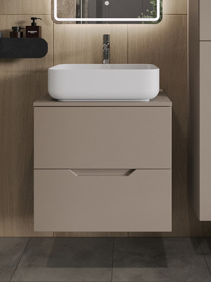 Тумба с раковиной Orange Line 60 Li-60TuLMDF+B05-500W подвесная Латте матовый Тумба с раковиной Orange Line 60 Li-60TuLMDF+B05-500W подвесная Латте матовый