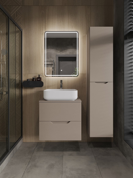 Тумба с раковиной Orange Line 60 Li-60TuLMDF+B05-500W подвесная Латте матовый Тумба с раковиной Orange Line 60 Li-60TuLMDF+B05-500W подвесная Латте матовый