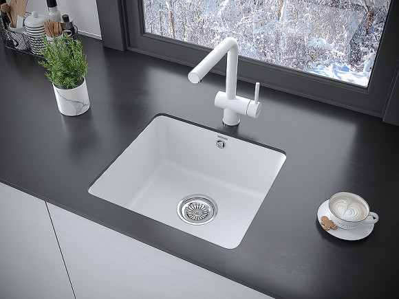 Кухонная мойка Paulmark Unter 45 PM204543-WH Белая Кухонная мойка Paulmark Unter 45 PM204543-WH Белая