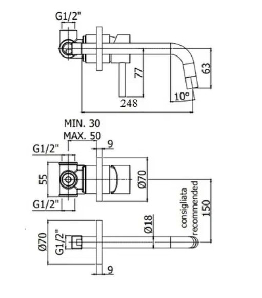 Комплект смесителей Paffoni Light KITCOL632BO007 Белый матовый