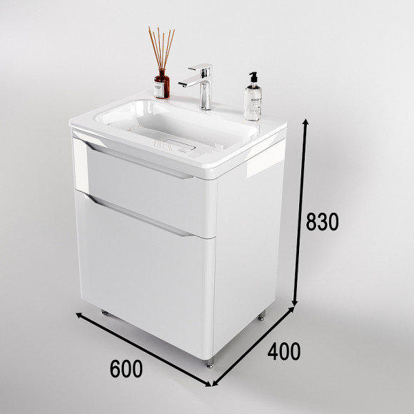 Тумба под раковину Style Line Марелла 60 Люкс Plus СС-00002396 Белый глянец антискрейтч Тумба под раковину Style Line Марелла 60 Люкс Plus СС-00002396 Белый глянец антискрейтч