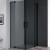 Душевой уголок Cezares Slider 90x90 SLIDER-A-2-80/90-GRIGIO-NERO профиль Черный матовый стекло серое