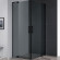 Душевой уголок Cezares Slider 90x90 SLIDER-A-2-80/90-GRIGIO-NERO профиль Черный матовый стекло серое
