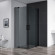 Душевой уголок Cezares Slider 90x90 SLIDER-A-2-80/90-GRIGIO-NERO профиль Черный матовый стекло серое