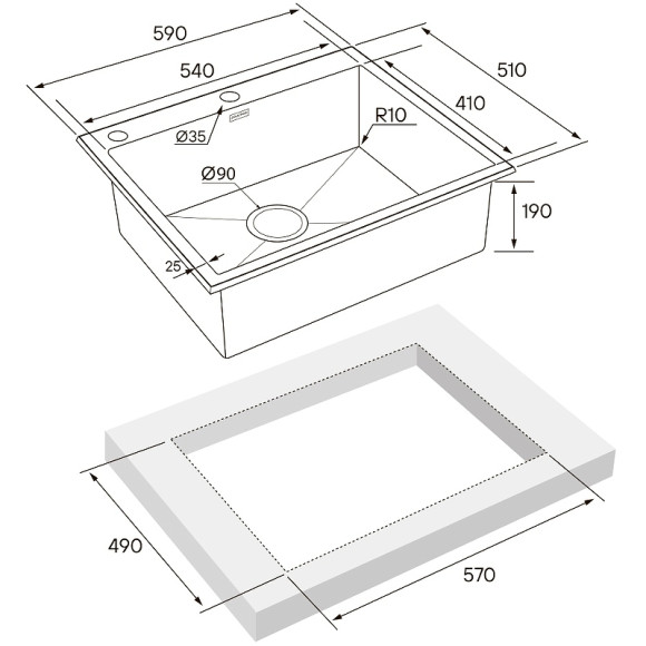 Кухонная мойка Paulmark Kroner-Edge 59 PM775951-BG Брашированное золото Кухонная мойка Paulmark Kroner-Edge 59 PM775951-BG Брашированное золото