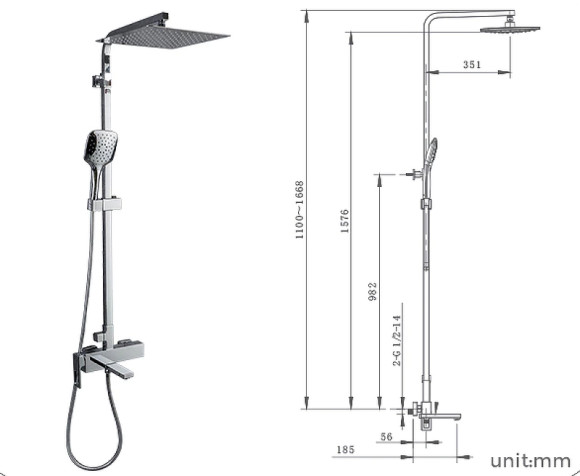 Душевая система Gappo G2418-1 Хром