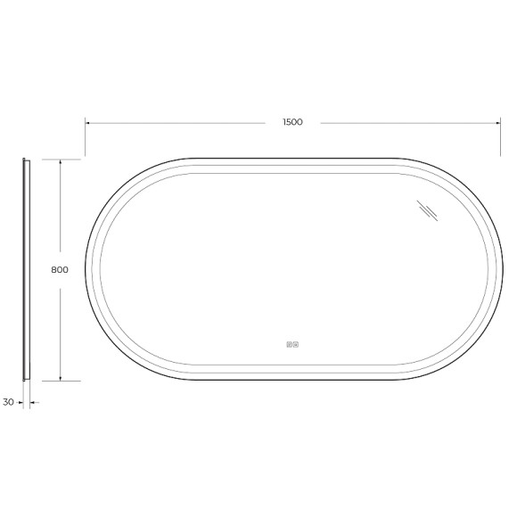 Зеркало Cezares Giubileo 150 CZR-SPC-GIUBILEO-1500-800-TCH-WARM с подсветкой с сенсорным выключателем и подогревом