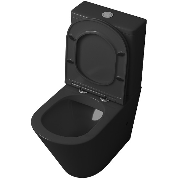 Унитаз компакт Grossman GR-4450BMS Черный матовый с сиденьем Микролифт Унитаз компакт Grossman GR-4450BMS Черный матовый с сиденьем Микролифт