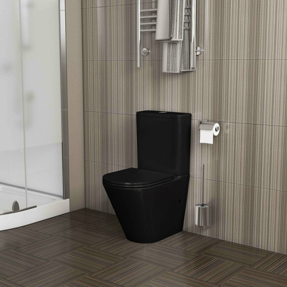 Унитаз компакт Grossman GR-4450BMS Черный матовый с сиденьем Микролифт Унитаз компакт Grossman GR-4450BMS Черный матовый с сиденьем Микролифт