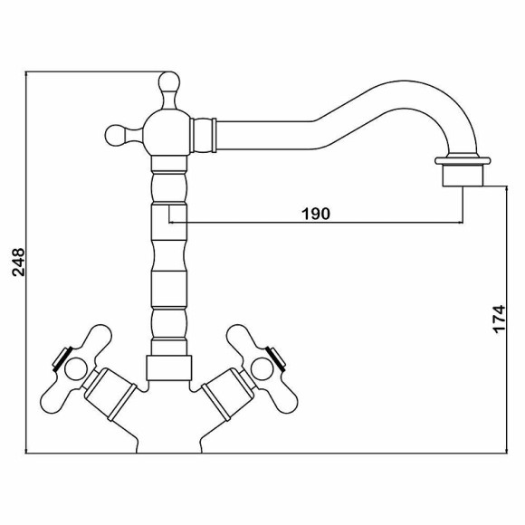 Смеситель для кухни Swedbe Selene 7142 Бронза Смеситель для кухни Swedbe Selene 7142 Бронза