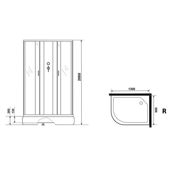 Душевая кабина Niagara Classic 130х90 R NG-33394-14RBKG с гидромассажем Душевая кабина Niagara Classic 130х90 R NG-33394-14RBKG с гидромассажем