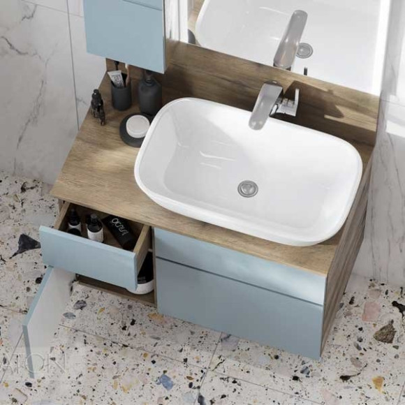 Тумба под раковину Aquaton Мишель 100 1A256901MIX30 подвесная Дуб рустикальный Фьорд