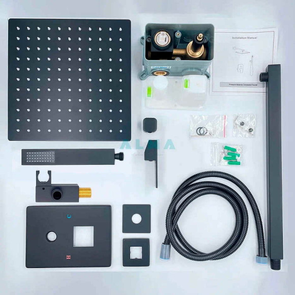 Душевая система ALMAes Leine TVZ-0810 Черная матовая Душевая система ALMAes Leine TVZ-0810 Черная матовая