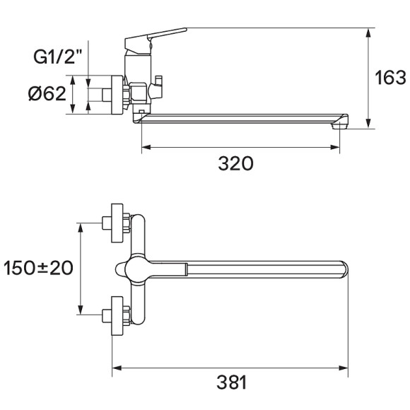 Смеситель для ванны Santek Найра WH5A12001C001 универсальный Хром