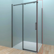 Душевая стенка Veconi Rovigo KP-06B 100 KP06B-100-01-19C4 профиль Черный матовый стекло прозрачное