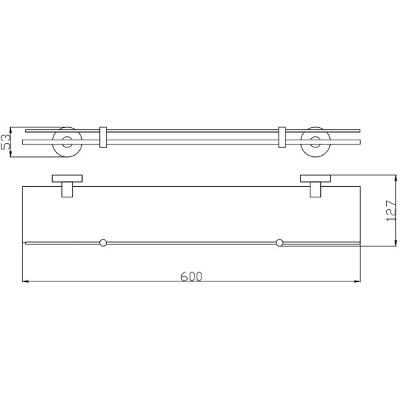 Стеклянная полка Rav Slezak Colorado COA0900/60MGL Серый металлик глянцевый Стеклянная полка Rav Slezak Colorado COA0900/60MGL Серый металлик глянцевый