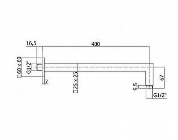 Кронштейн для верхнего душа Paffoni Quadro ZSOF063CR Хром