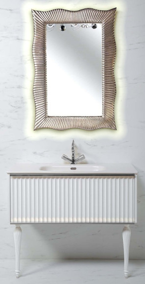 Тумба под раковину Boheme Armadi Art Vallessi Avantgarde Canale 100 843-100-WCR подвесная Белая Хром