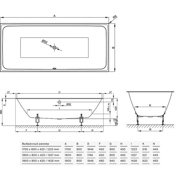 Стальная ванна Bette Loft 180x80 3172-000 PLUS с шумоизоляцией и антигрязевым покрытием Стальная ванна Bette Loft 180x80 3172-000 PLUS с шумоизоляцией и антигрязевым покрытием