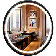 Зеркало Azario Манхэттен-лофт 70 LED-00002428 с подсветкой Черное с сенсорным выключателем Зеркало Azario Манхэттен-лофт 70 LED-00002428 с подсветкой Черное с сенсорным выключателем