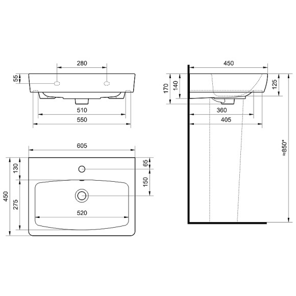 Раковина Santek Нео 60 1WH302186 Белая