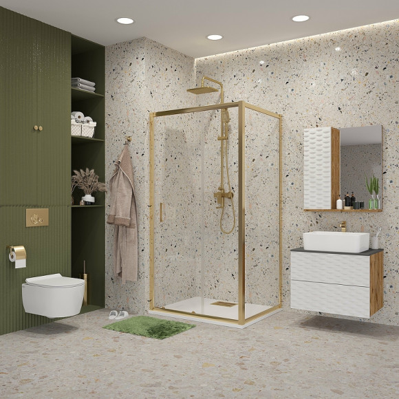 Душевой уголок Niagara Nova 100х70 NG-42-10AG-A70G профиль Холодное золото стекло прозрачное Душевой уголок Niagara Nova 100х70 NG-42-10AG-A70G профиль Холодное золото стекло прозрачное