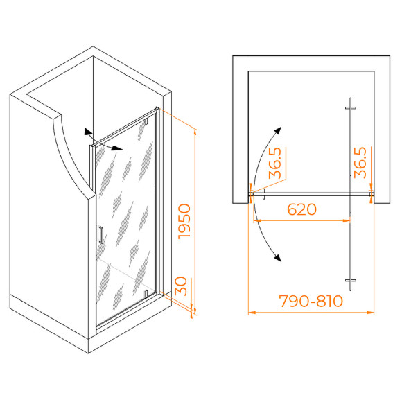 Душевая дверь RGW Leipzig LE-102-B 80 711210208-14 профиль Черный стекло прозрачное Душевая дверь RGW Leipzig LE-102-B 80 711210208-14 профиль Черный стекло прозрачное