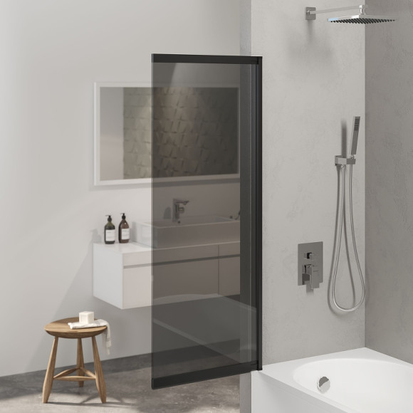 Шторка на ванну Berges River S Slider Black 98х145 065018 профиль Черный матовый стекло тонированное Шторка на ванну Berges River S Slider Black 98х145 065018 профиль Черный матовый стекло тонированное