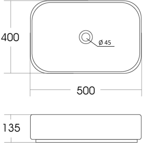 Раковина-чаша Orange 50 B05-500W Белая глянцевая Раковина-чаша Orange 50 B05-500W Белая глянцевая