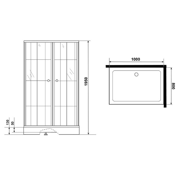 Душевой уголок Niagara Nova 100х80 NG-0118-14 профиль Черный стекло прозрачное Душевой уголок Niagara Nova 100х80 NG-0118-14 профиль Черный стекло прозрачное