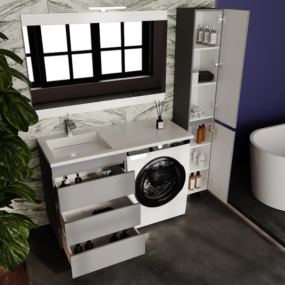 Тумба под раковину Style Line Даллас Леон 120 Люкс Plus СС-00002449 Серая Тумба под раковину Style Line Даллас Леон 120 Люкс Plus СС-00002449 Серая