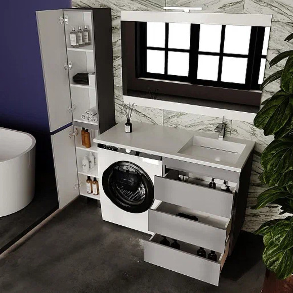 Тумба под раковину Style Line Даллас Леон 120 Люкс Plus СС-00002449 Серая Тумба под раковину Style Line Даллас Леон 120 Люкс Plus СС-00002449 Серая