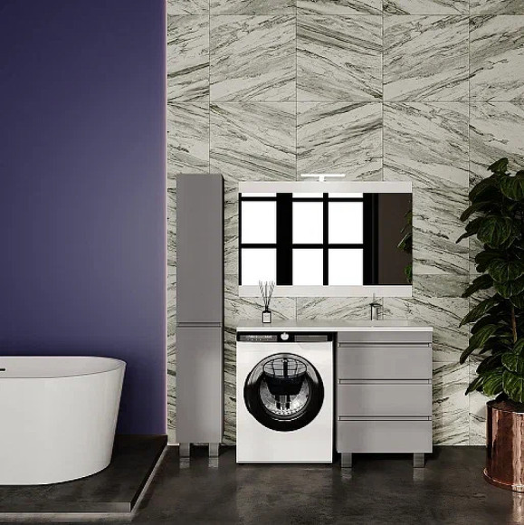 Тумба под раковину Style Line Даллас Леон 120 Люкс Plus СС-00002449 Серая Тумба под раковину Style Line Даллас Леон 120 Люкс Plus СС-00002449 Серая