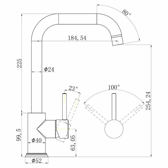 Смеситель для кухни Swedbe Selene 7140 Хром Смеситель для кухни Swedbe Selene 7140 Хром