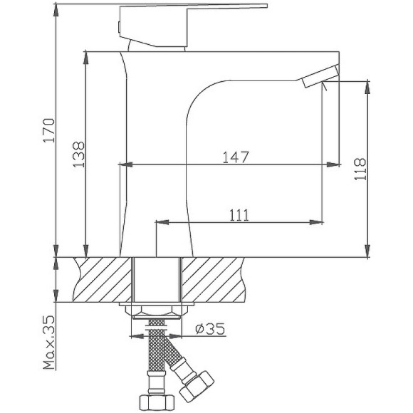 Смеситель для раковины Haiba HB10802 Нержавеющая сталь